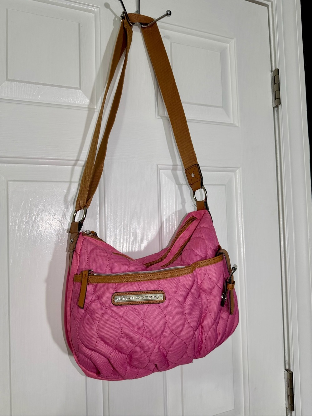 Lily Bloom Quilted Pink Functional Organized Shoulder Bag